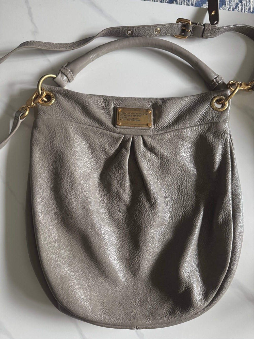 Marc by Marc Jacobs Pigeon Gray Pebbled Leather Standard Supply Workwear Bag